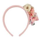 Girls Pink Floral Headband, 1, hi-res